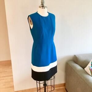Shoshanna Sheath Short Dress casual sleeveless blue size 4